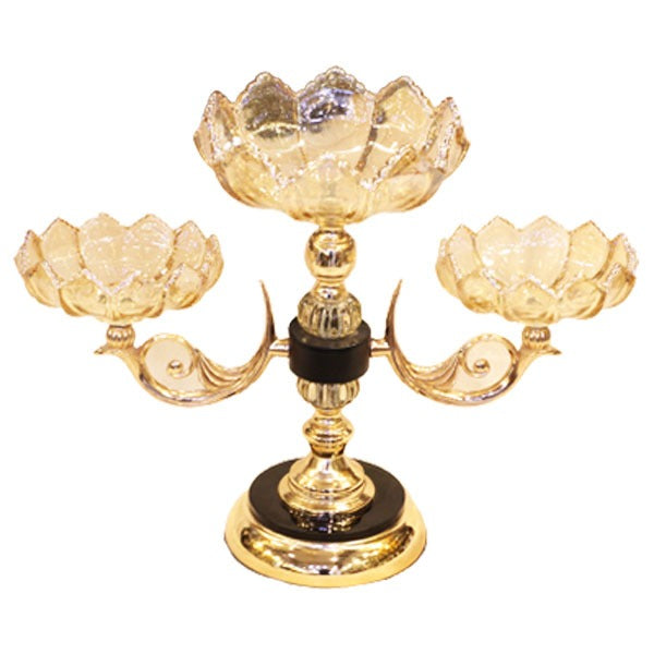 12 3pcs Bowl Stand Glass (BLK)