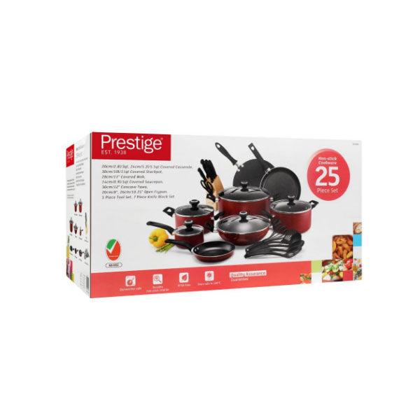 20499 Prestige 25 Pcs Cook Set RED