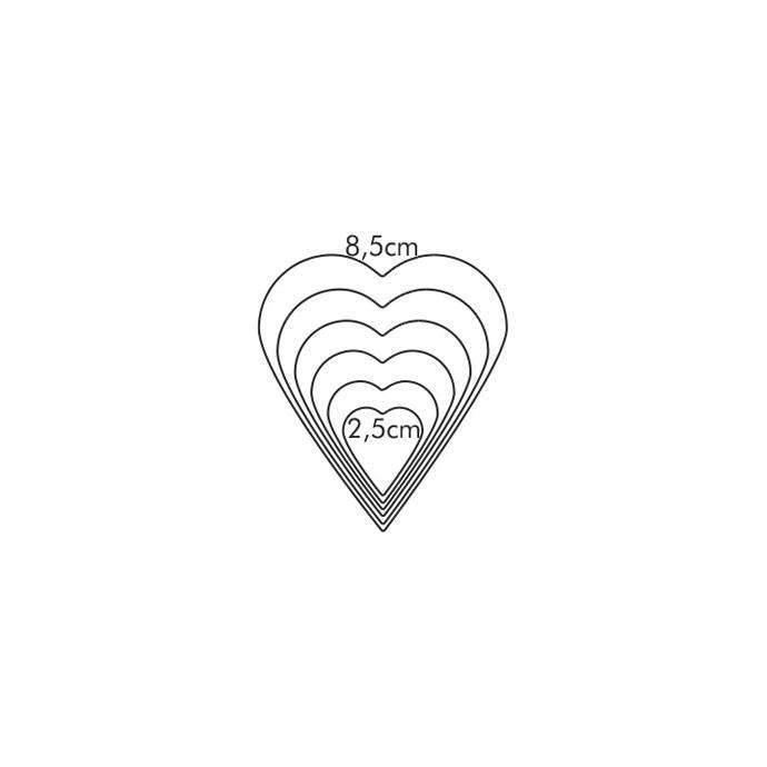 631362 6pcs Heart Shap Cookie Cutter Set