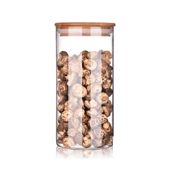BG45128 Sqr Glass Jar 10x18cm W-Lid 50c
