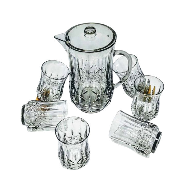 BH0188 LIGHTGrey7PcsACRYLIC Water Set 6c