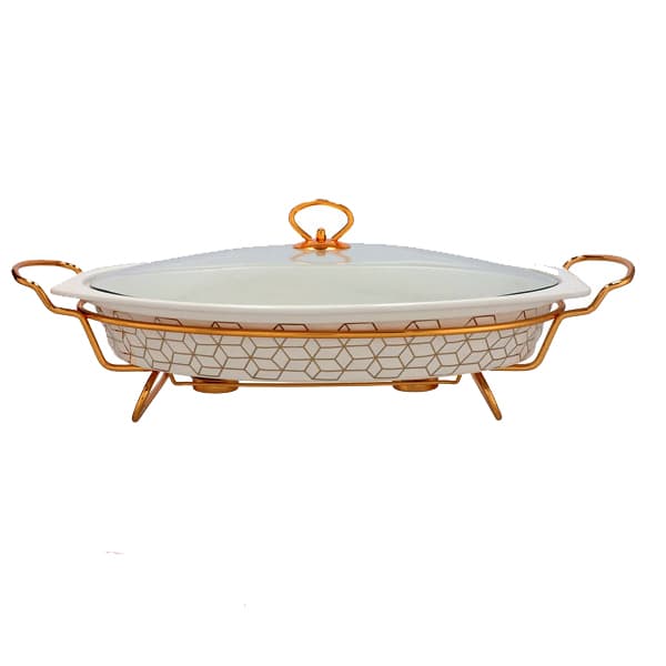 BR0149 15" OVAL CASSEROLE WITH CAN 4c