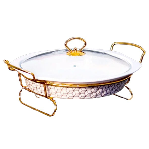 BR0154 14.5" ROUND CASSEROLE WITH 4c