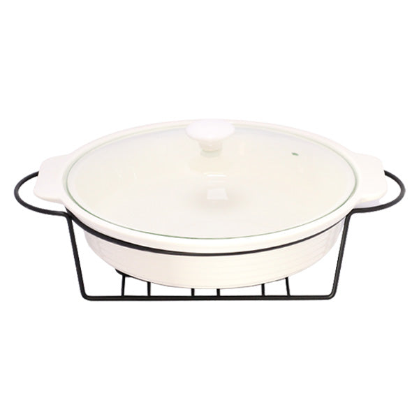 BR11005 12" ROUNDDISH CANDLE BLACK STAND