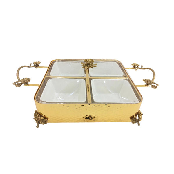 CD6200 4Part Sq Condiment Set (G) ORCHID