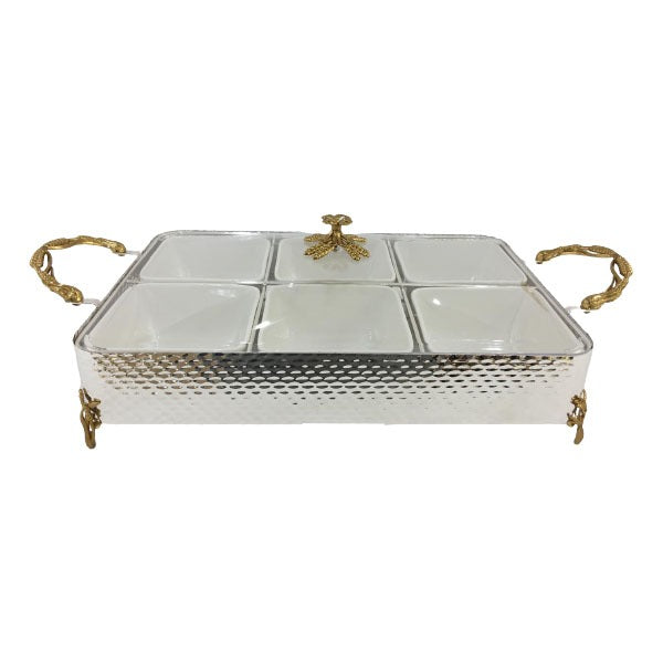 CD6613 6x1 Ser Dish (G+S) ORCHID 4c