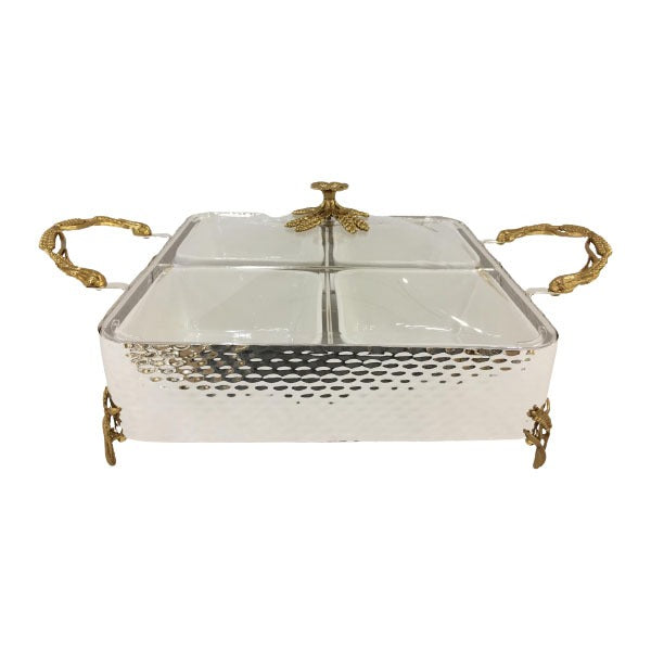 CD6616 4x1 Ser Dish Sq (G+S) ORCHID 4c