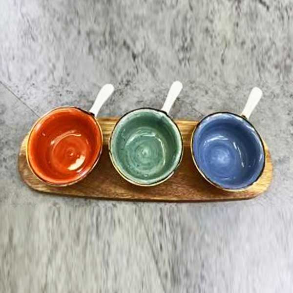 CZT21-62 Dessert Set 5.25"3Dishes+W-T18c