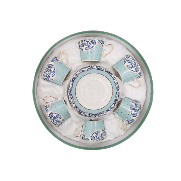 DIP02 6Pcs Cup Saucer Set BlueC ANGELA 8