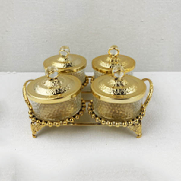 F3893-4 Crystal Ball Condimnt 4in1 G 12c