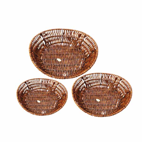 GG02-3 3PCS Round Boat FRUIT BASKET 36c