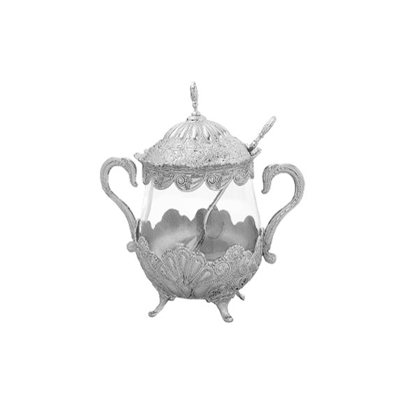 JWG-040 Glass Suger Pot Golden 48c