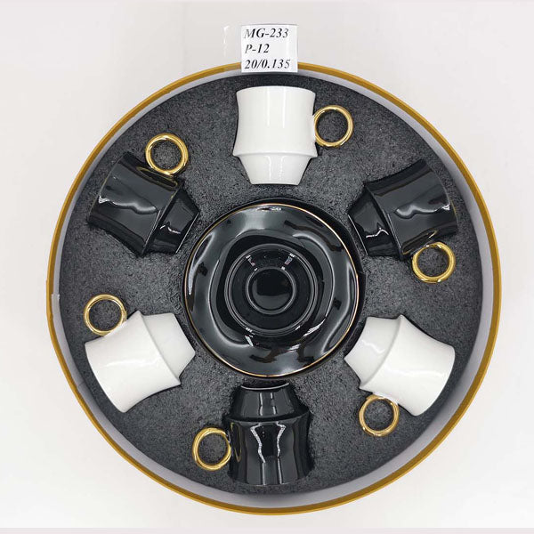 MG233 6pcs CupSaucer B/W ANGELA 12c