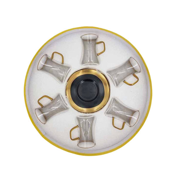 MG283 6pcs Kawa CupSaucer Blackgold - An