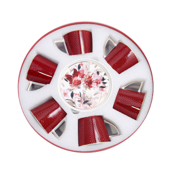 MK45 Cup Saucer Set Red Angela 8c