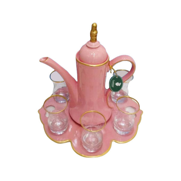 RCF2104P 9PCS TEA SET PINK COLOR