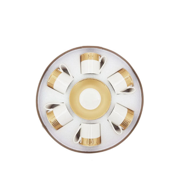 RM334 Golden Border Cup Saucers Set