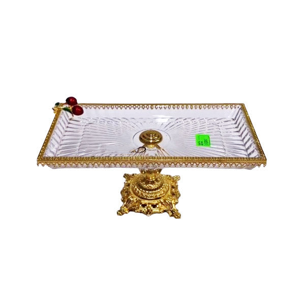 SJ1140M Glass Rect W-Stand Dish (G) 24c