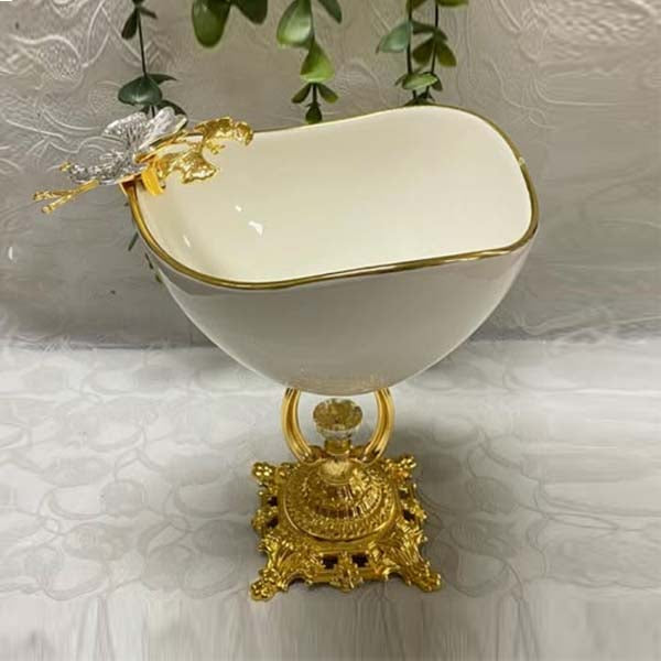 SJ1162M Oval Porcelain Bowl WStand(G)12c