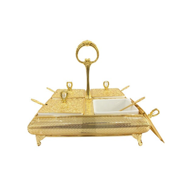 TA2548 4 Compartment Snack Pot Gold