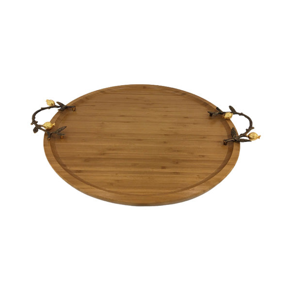 WB1063 Round Tray Wood Sml ORCHID 12c