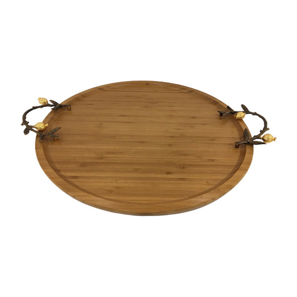 WB1064 Round Tray Wood Med ORCHID 6c