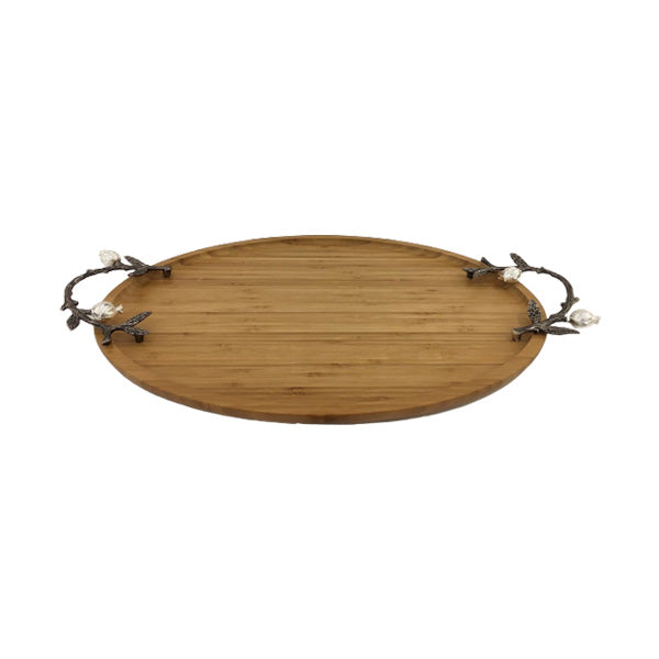 WB1066 Oval Tray Wood Sml ORCHID 12c