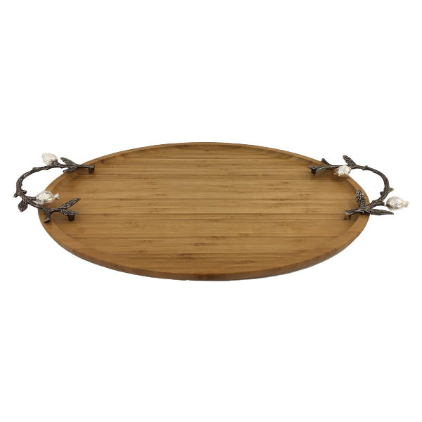 WB1068 Oval Tray Wood Lrg ORCHID 6c