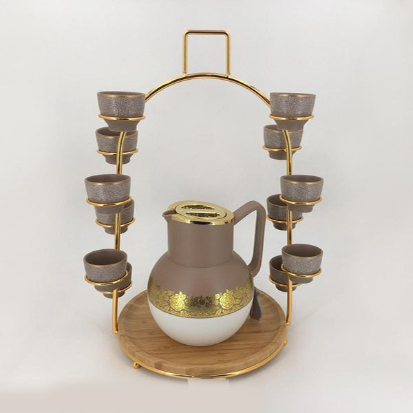 WB1245 12Pcs Kawa Cup + Jug Stand (G)