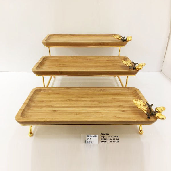 WB1681 3Tier Wood Pastry-S 34x17cm(G)