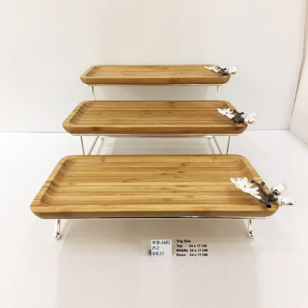 WB1682 3Tier Wood Pastry-S 34x17cm(S)