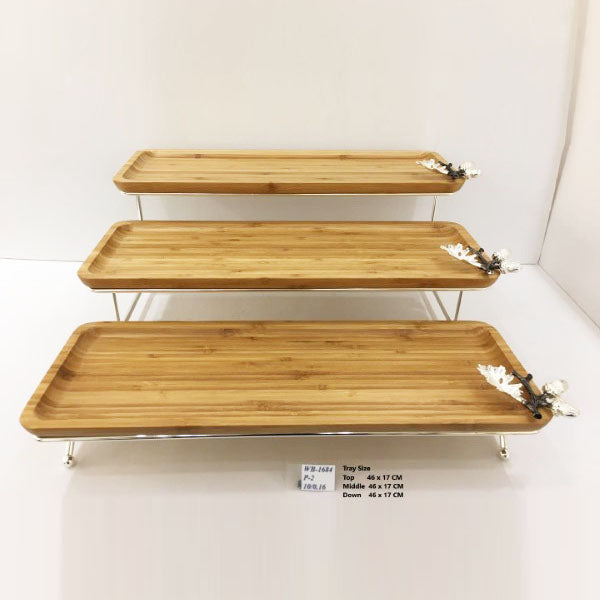 WB1684 3Tier Wood Pastry-S 46x17cm(S)