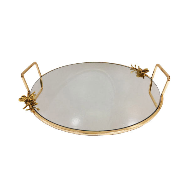 WB332 Round Mirror Tray (G) ORCHID