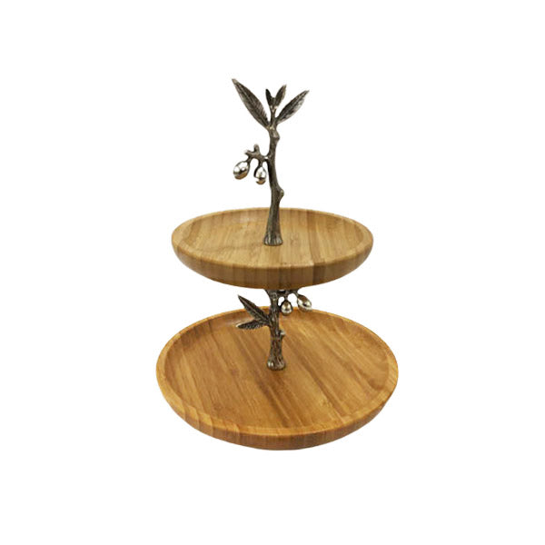 WB503 Wood 2Tier Round Pastry ORCHID