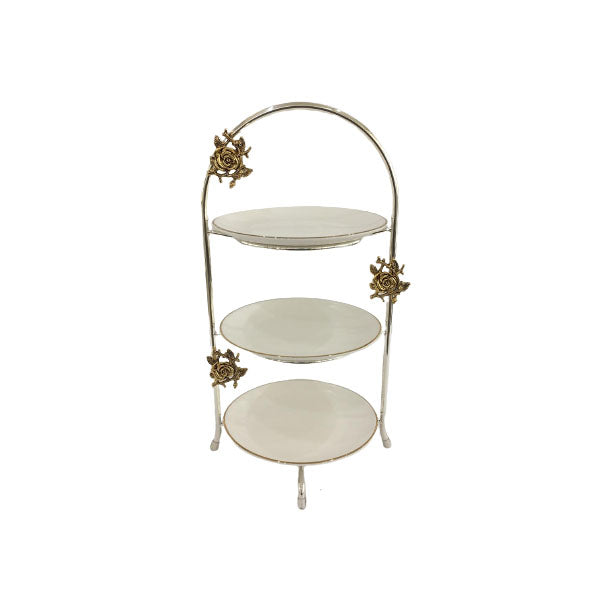 WB834 3Tier White Plate Pastry (S)ORCHID