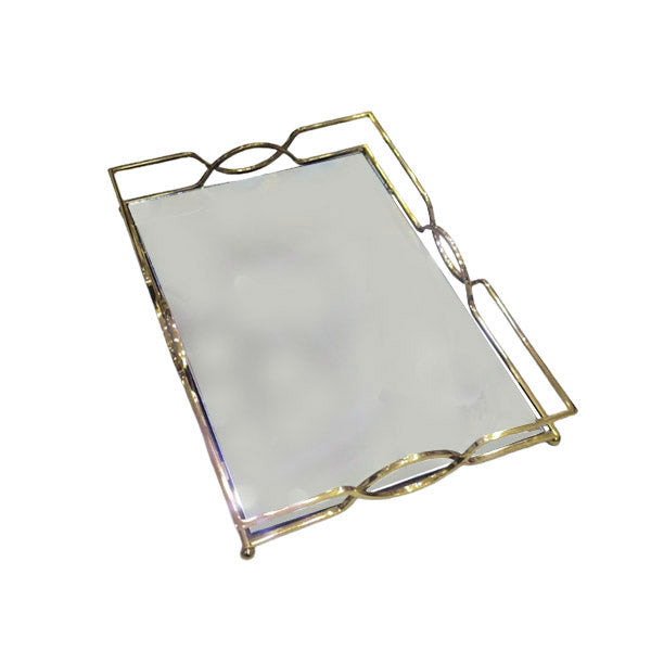 YB0002 Elegant Zig Mirror Tray Golden(L)