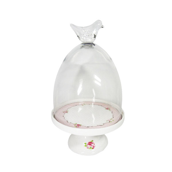ZP267 CakeDish With Cover Pink ANGELA 6c