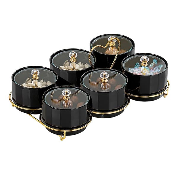 ZQ-097 Heart Condiment 6 Part Black 9c