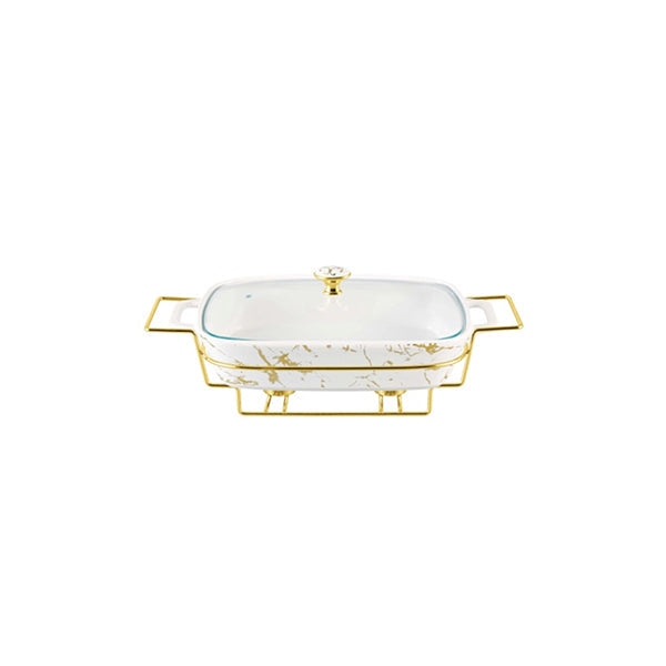 BR4011 13"RECT. CASSEROLE CANDLE STND 4c