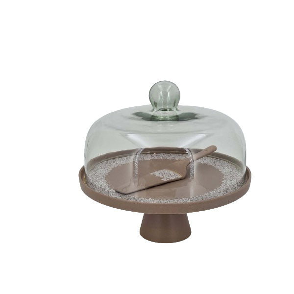 MK308 Cake Dish Brown With G-Cover 4c
