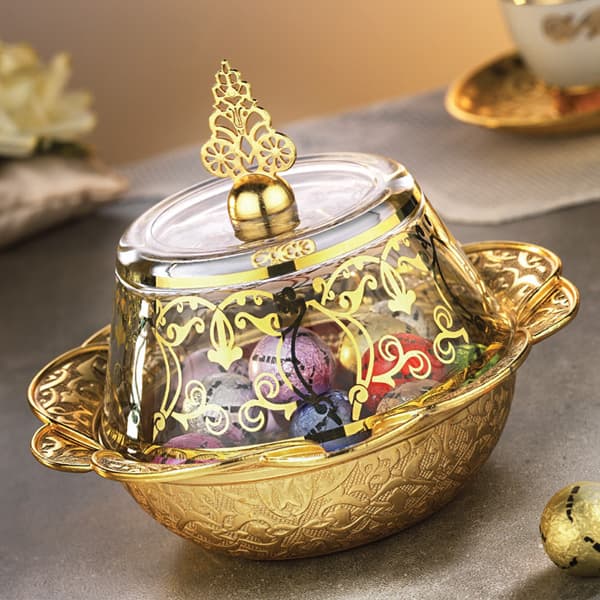 171-I-K-18 SUGAR BOWL WITH GLASS LID 12c