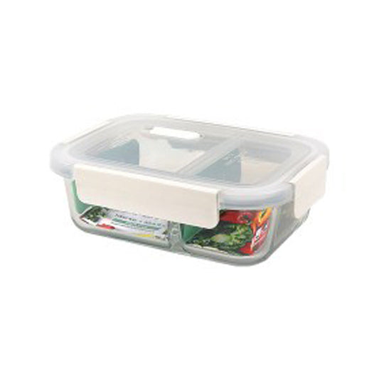 1942A 2Compt Food Keep Glass 1000ml 6c