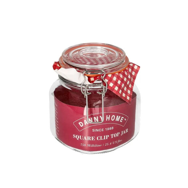 1966-39 Square Clip Top Jar 525ml 24c