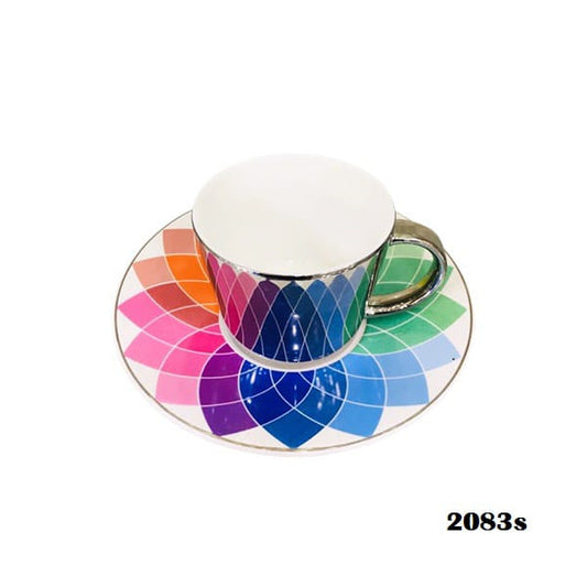 2083S Mirror Cup&Saucer Multi 24c
