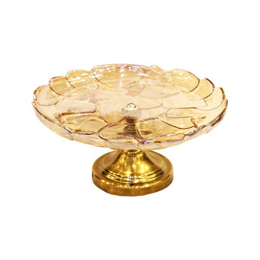 32 Champagen Flat Glass Bowl (Golden)