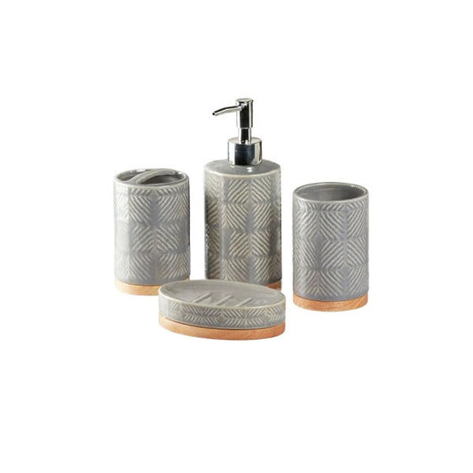 3T-008 (G0437) 4Pcs Bath Set Gray 18c