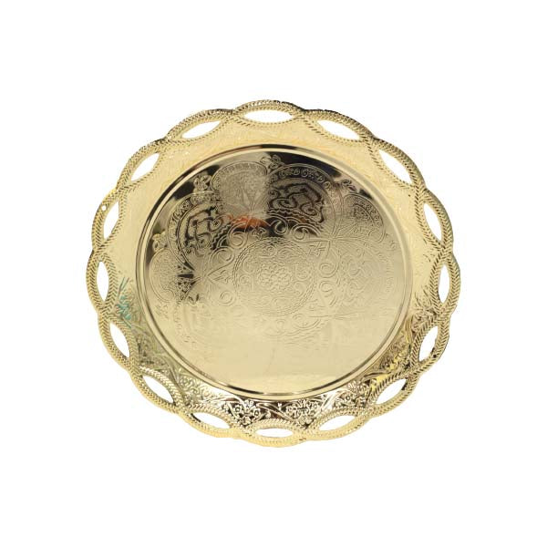 4199 ROUND TRAY FULL GOLD (L) 6c