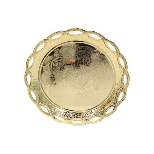 4199 ROUND TRAY FULL GOLD (L) 6c