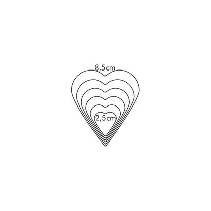 631362 6pcs Heart Shap Cookie Cutter Set