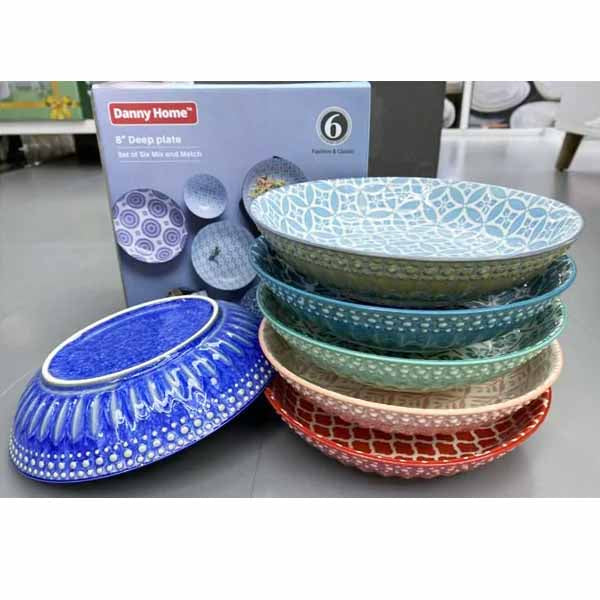 80FGTP 8'' Soup Plate 6Pcs Set 8c